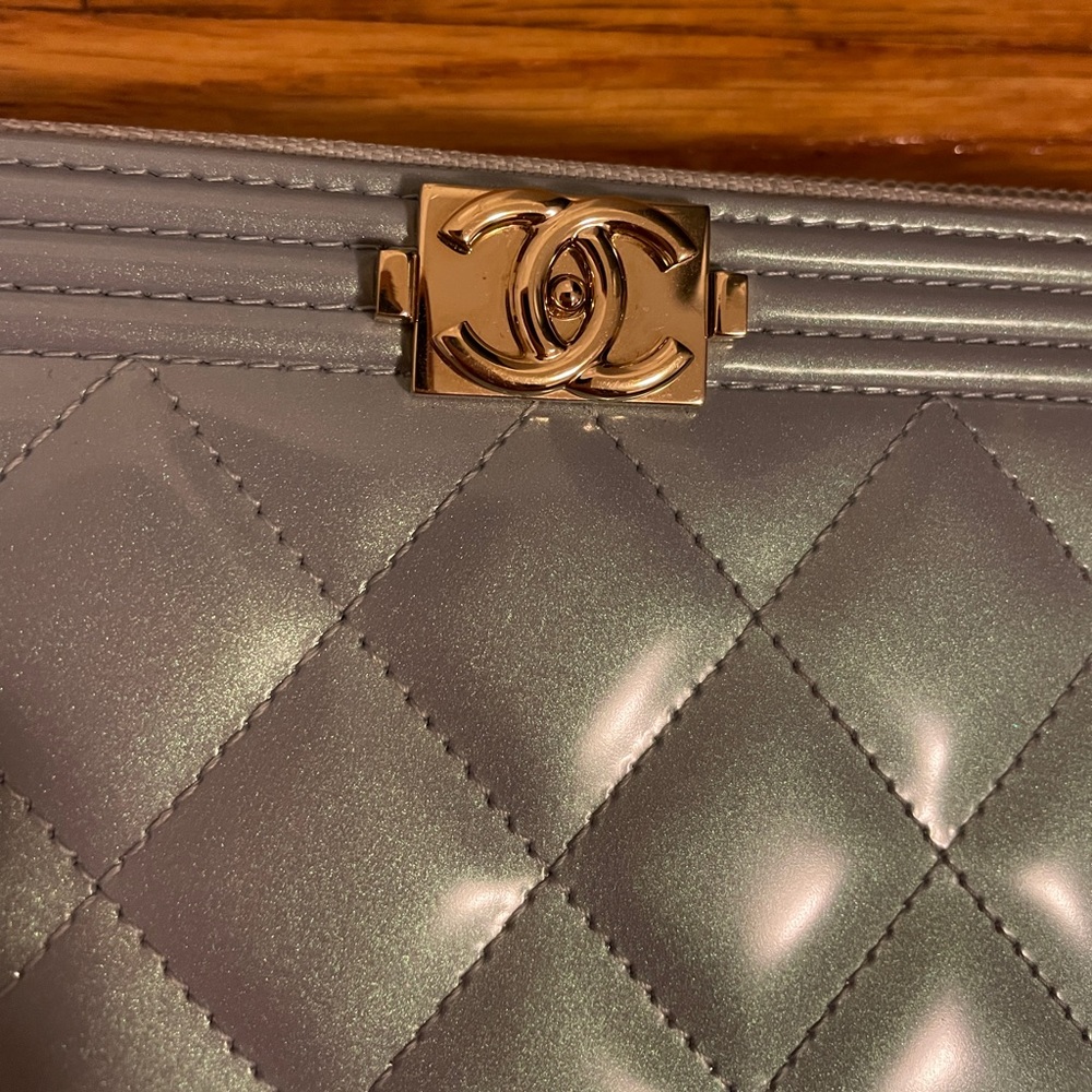 SOLD Chanel Boy Continental Baby Blue Wallet EUC - Picture 9 of 9